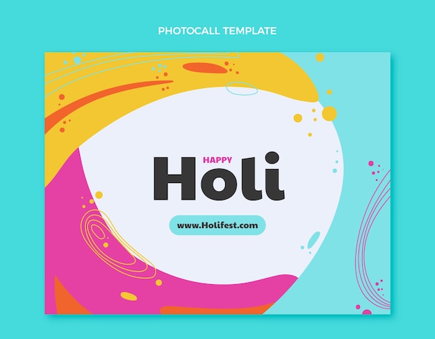 Flat Holi Photocall Template – Free Download