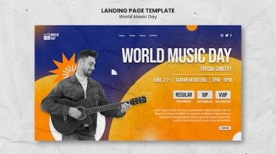 Gradient Music Template Design – Free Download