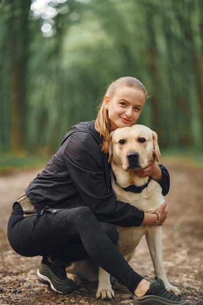 Portrait of a Woman with Her Beautiful Dog – Free Stock Photo for Download