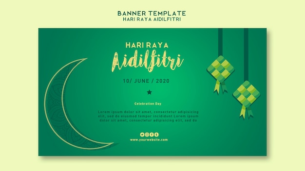 Aidilfitri Banner Template – Free Download, Free Stock Photo