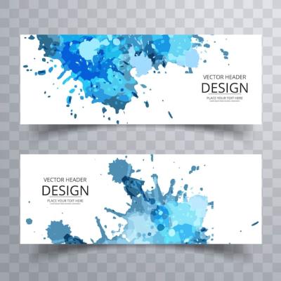 Blue Grungy Banners – Free Download