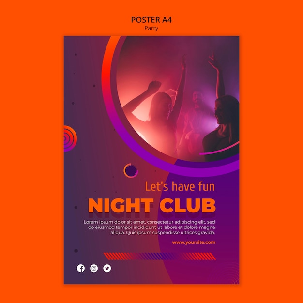 Party Poster Template – Download Free Stock Photo