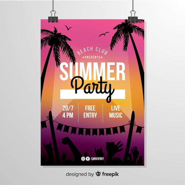 Summer Party Flyer Design – Free Stock Photo for Download