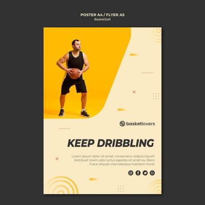 Basketball Flyer Template for Dribbling – Free Download