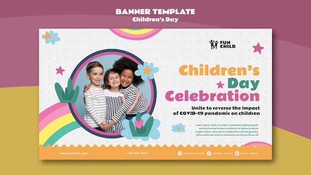 Children’s Day Vertical Banner Template – Free Download