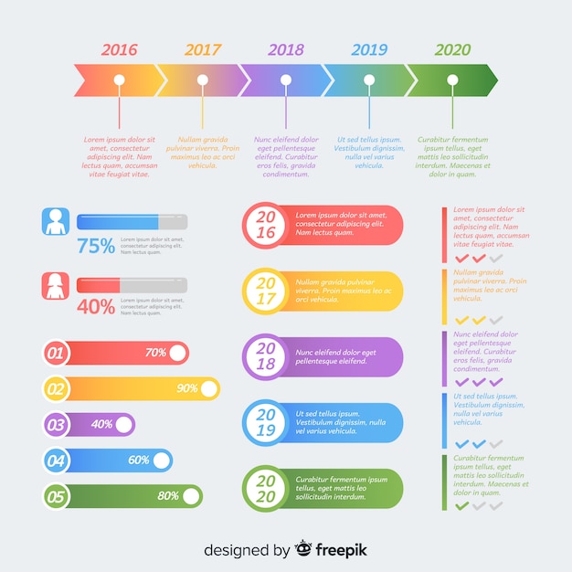 Flat Design Infographic Element Collection – Free Download