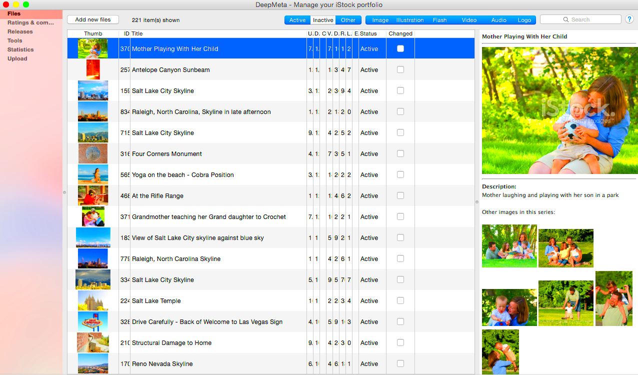 DeepMeta iStockphoto Management Tool  Legacy Images Photography