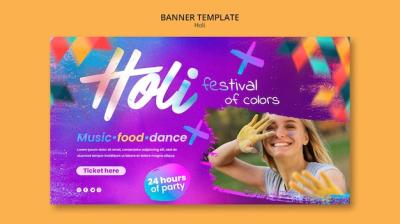 Gradient Holi Design Template – Free Download