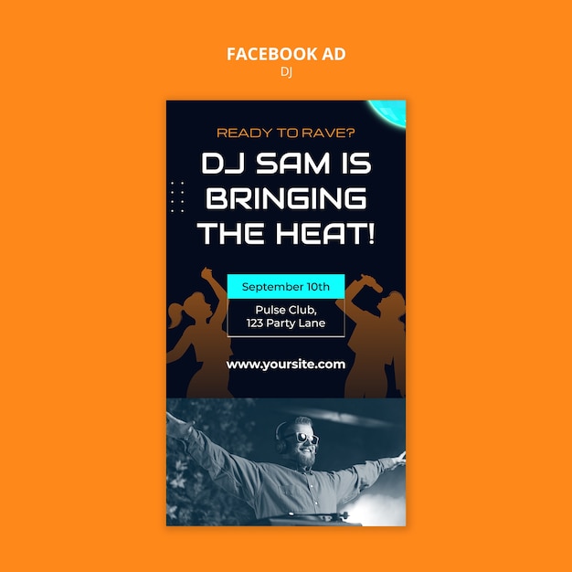 DJ Party Facebook Ad Template Design – Free Download