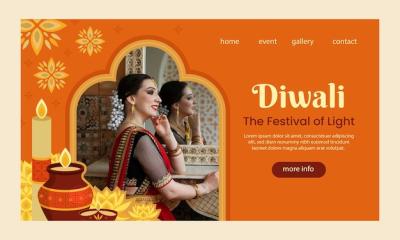 Landing Page Template for Diwali Hindu Festival Celebration – Free Download