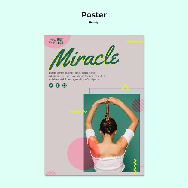 Miracle and Beauty Poster Template – Free Download