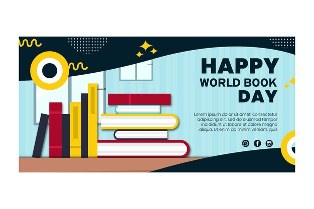 Horizontal Banner Template for World Book Day Celebration – Free Download