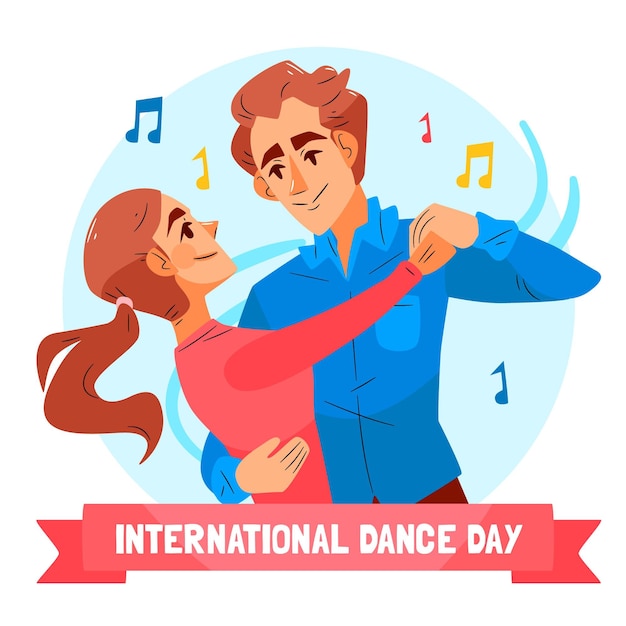 Hand Drawn International Dance Day Illustration – Free Download