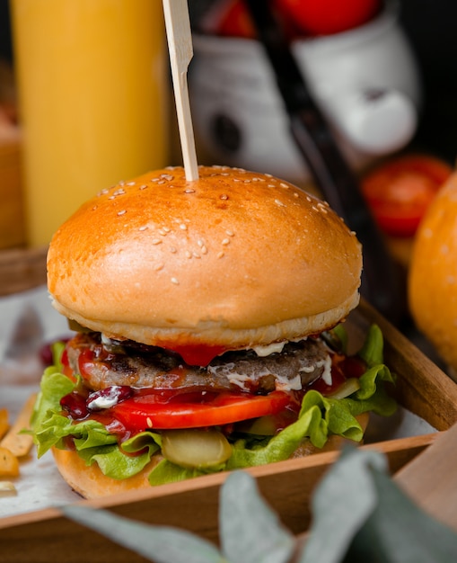 Classical Burger with Sesame Bun – Free to Download