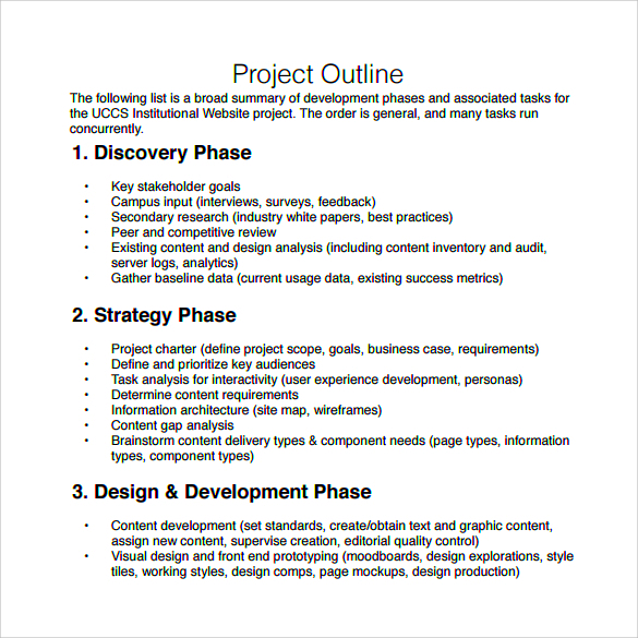 FREE 9 Sample Project Outline Templates in PDF  MS Word  Excel