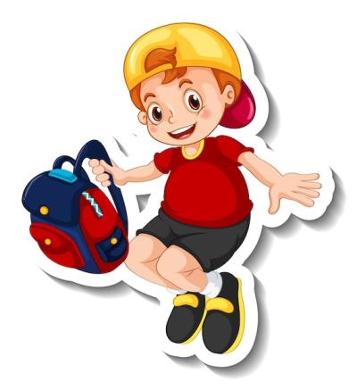 Boy Cartoon Character Sticker Template – Free Download