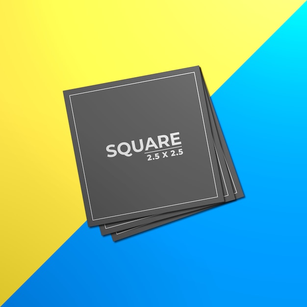 Square Business Card Mockup – Free Download