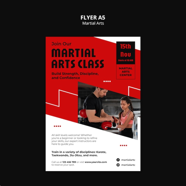 Martial Arts Flyer Template Design – Free Download