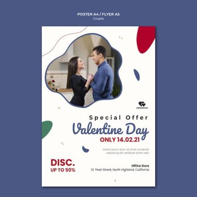 Valentine’s Day Couple Flyer Template – Free Download