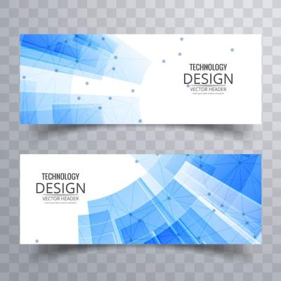 Blue Geometric Banners – Free Download, Download Free Stock Photo