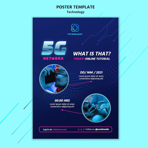 Technology Poster Template with Photo – Download Free Stock Photo