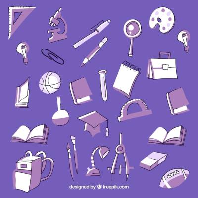 Purple Education Background with Elements – Free Stock Photo Download