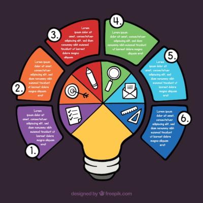 Colorful Light Bulb Infographic – Free Download