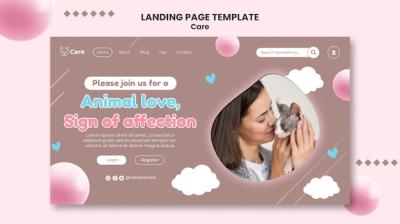 Flat Design Care Template for Landing Pages – Free to Download