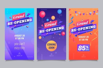 Social Media Instagram Stories for Re-opening Soon – Free Stock Photo for Download