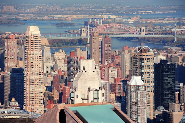 Daytime Aerial Panorama of Midtown Manhattan’s New York City Skyscrapers – Free Download