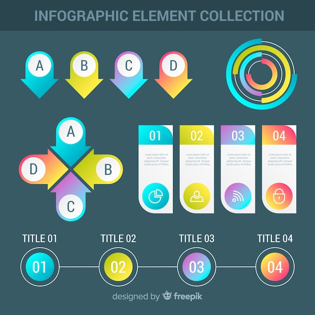 Modern Infographic Element Collection in Gradient Style – Free Download