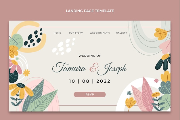 Hand Drawn Wedding Landing Page – Free Download