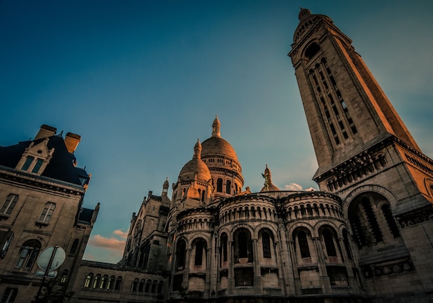 Low Angle View of the Famous Basilica of the Sacred Heart in Paris, France – Free Download