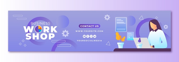 Gradient Business Workshop Twitch Banner Template – Free Download