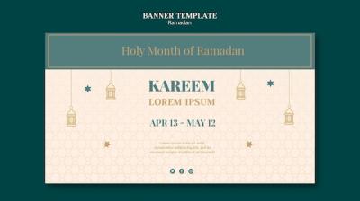 Ramadan Banner Template Featuring Drawn Elements – Free to Download