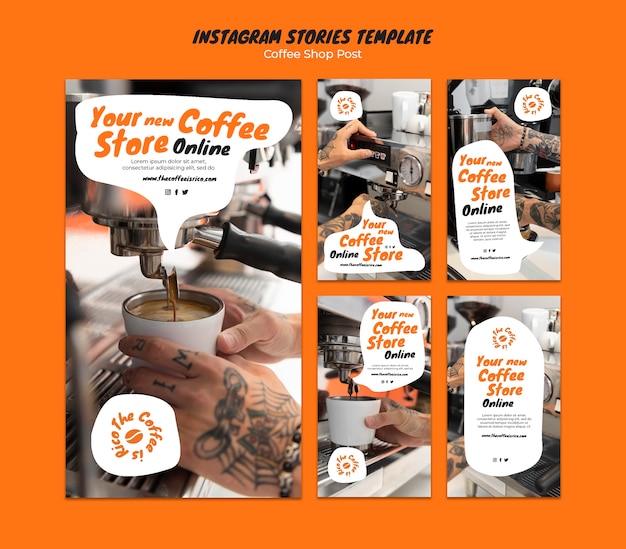 Coffee Shop Template in Flat Design – Free to Download