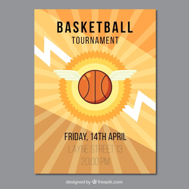 Basketball Flyer Design with Wings – Free Download