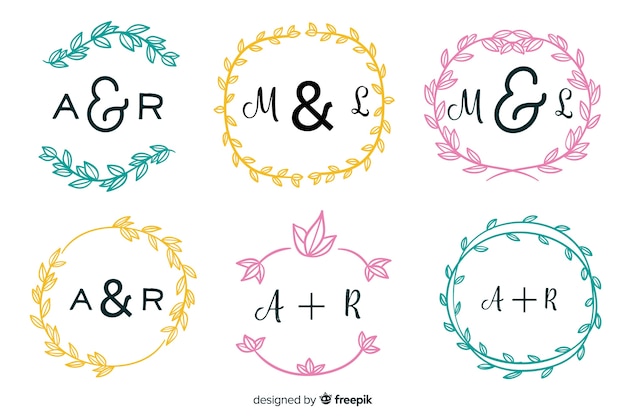 Wedding Monogram Logos Template Collection – Free Download