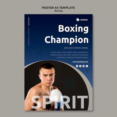 Male Boxer Vertical Poster Design – Free Download, Free Stock Photo