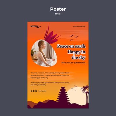 Vertical Poster Template for Nyepi Celebration – Free Download