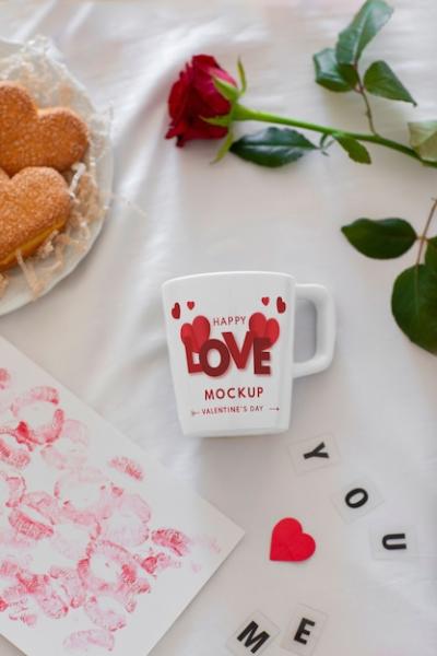 Valentine’s Day Mug Merchandise Mockup – Download Free Stock Photo