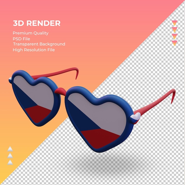 3D Glasses with Czech Republic Flag Rendering – Free Stock Photo, Download Free