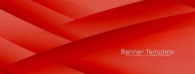 Modern Red Color Wave Banner Template – Free Download