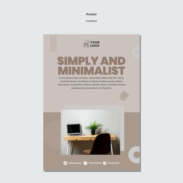 Furniture Concept Poster Template – Free Download, Download Free Stock Photo