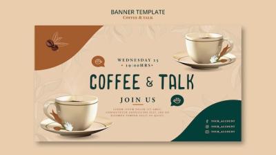 Banner Template for Coffee and Talk – Free Download