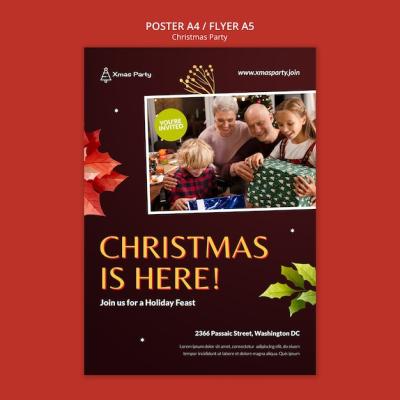 Christmas Celebration Poster Template – Free Download