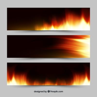 Realistic Fire Banner – Free Download, Free Stock Photo