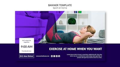 Sport at Home Banner Template – Free Download