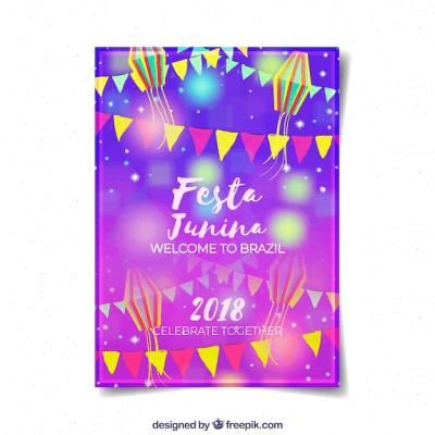 Shiny Purple Festa Junina Flyer Template – Free to Download