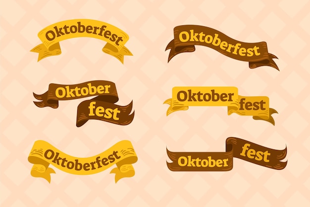 Oktoberfest Hand-Drawn Ribbons Collection – Free Download